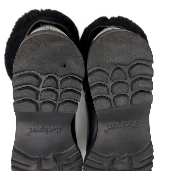 Rockport Fur Leather Black Boots Size 6.5 Lined Winter Fall Shoes Womens Boot - Picture 13 of 15